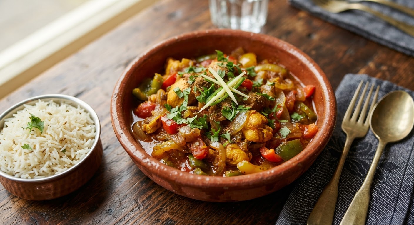 Plated Speedy Chicken Jalfrezi